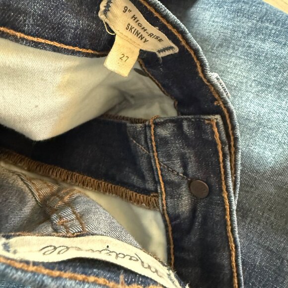 Madewell Womens 9” High-Riser Skinny Distressed Jeans Size 27 - Picture 3 of 8